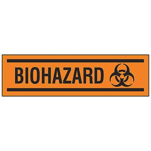 Biohazard Label, 5 In Height, 3 1/2 In English