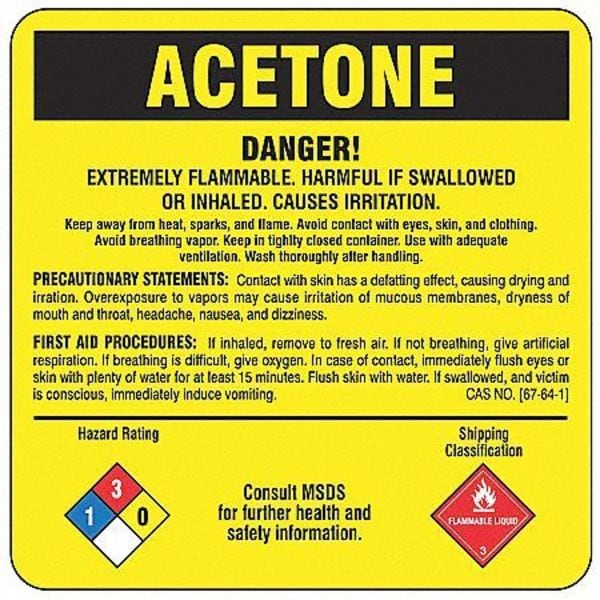 Chemical Label,5 In. H,5 In. W,PK25