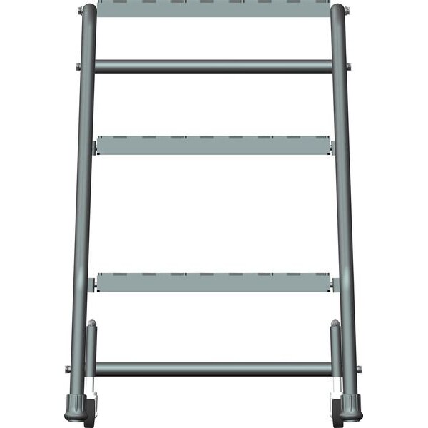 28 1/2 In H Steel Rolling Ladder, 3 Steps