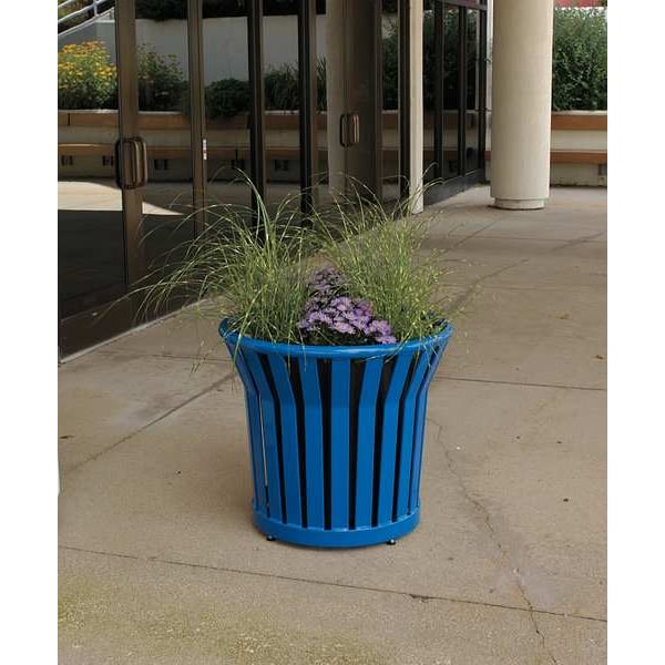 Planter,Blue,25-1/2 In H