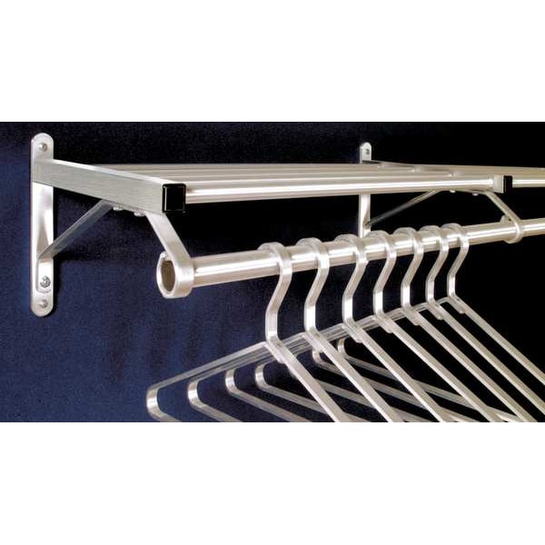 Coat Rack,1 Shelf,36 In W,Satin Aluminum