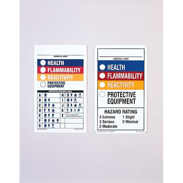 Chemical Label Multicolor 10H X 7W, Aluminium, Hazard Rating