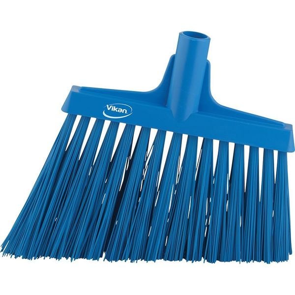 11 51/64 In Sweep Face Angle Broom, Stiff, Synthetic, Blue