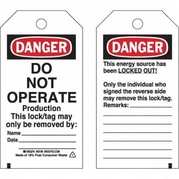 Danger Tag,5-3/4 X 3 In,OSHA,3/8 In,PK25