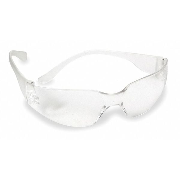 Safety Glasses, Condor Mini V, Clear Uncoated Lens, Polycarbonate, Frameless, Wraparound, Unisex