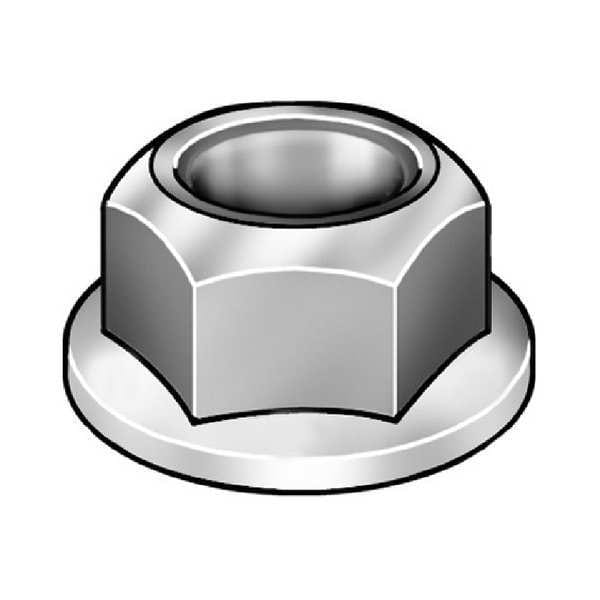 Serrated Lock Nut, 1/4-28, Steel, Grade A, Zinc Plated, 9/64 In Ht, 100 PK