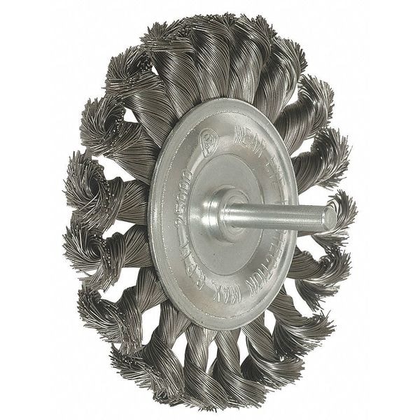 Knot Wire Wheel Wire Brush, Stem, 3-1/4