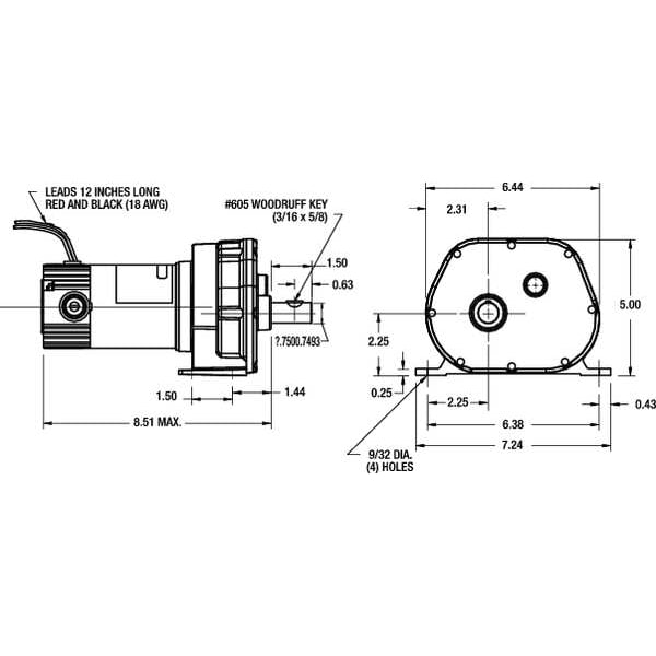 DC Gearmotor,12 Rpm,12V,TENV