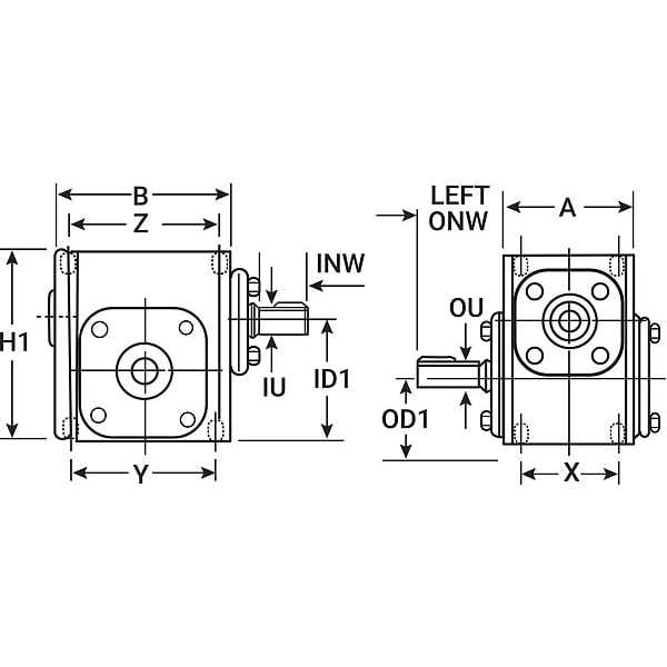 Speed Reducer, Indirect Drive, 20:1