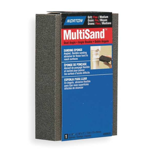 Sanding Sponge,Fine,4-3/4x3-3/4x1/2 In
