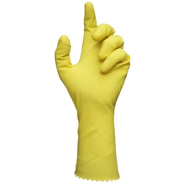 12 Chemical Resistant Gloves, Natural Rubber Latex, 7, 1 PR
