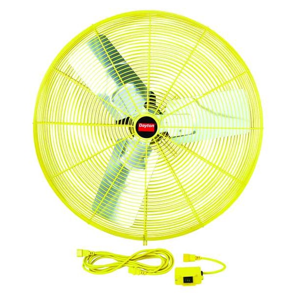 High-Visibility Industrial Fan 24 Non-Oscillating, 115VAC, 3800/6100 CFM