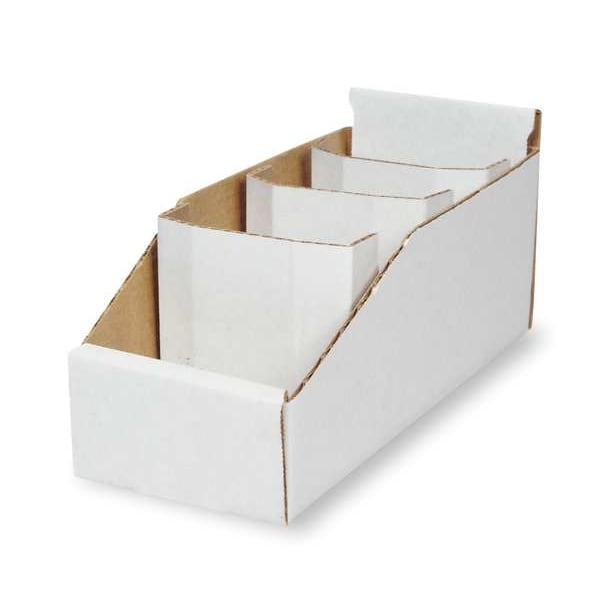 Cardboard Corrugated Shelf Bin Divider, White, 2 1/4 In, 4 1/4 In W