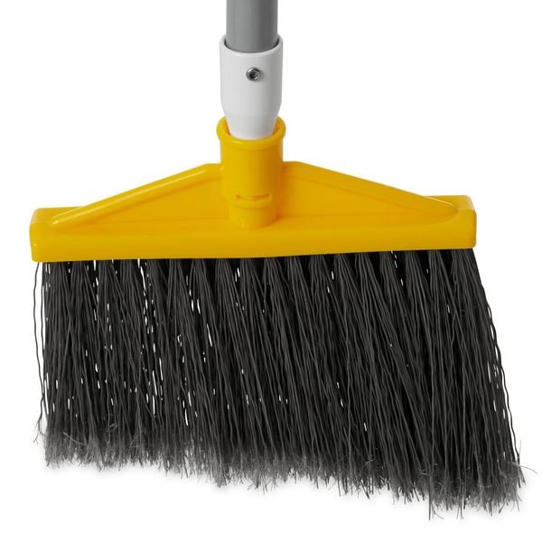 10 1/2 In Sweep Face Broom, Medium, Synthetic, Gray