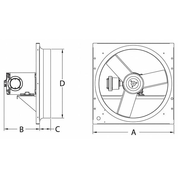 Exhaust Fan,20 In,3 Phase,Haz Location