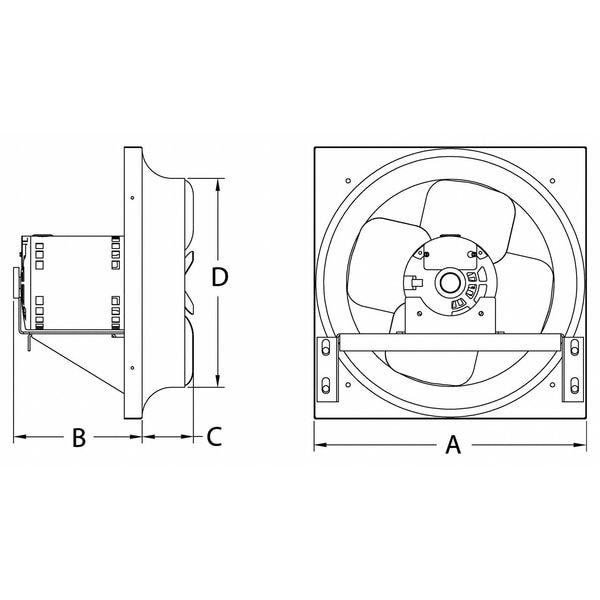 Exhaust/Supply Fan, 16 In,3 Phase