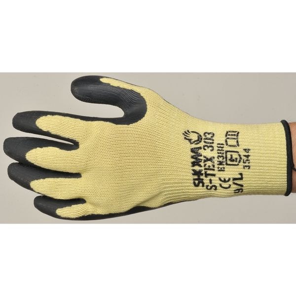 Cut Resistant Coated Gloves, A8 Cut Level, Natural Rubber Latex, M, 1 PR