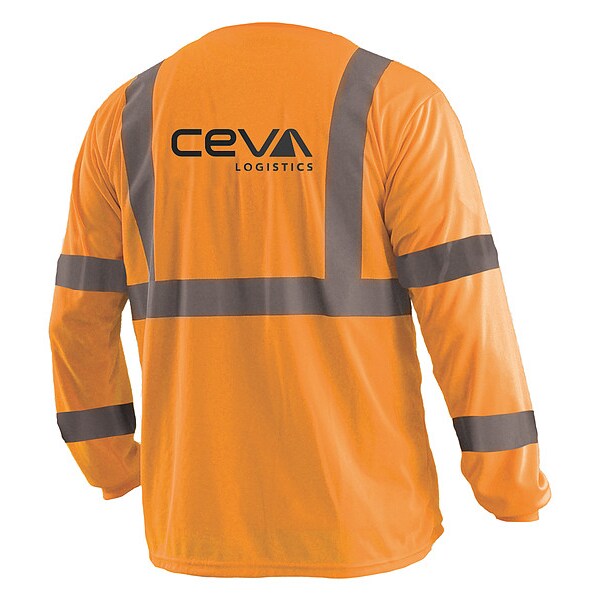 Long Sleeve Orange Shirt,Ceva Logo,4XL