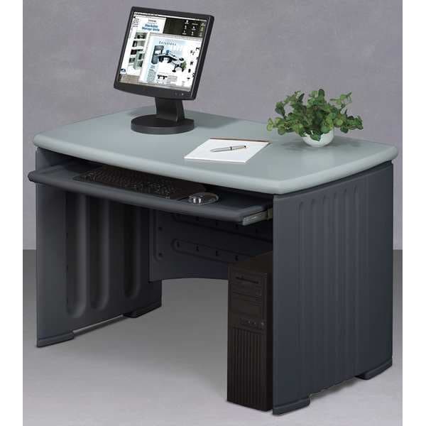 Computer Desk, 28 D, 46 W, 30 H, Charcoal/Silver, HDPE