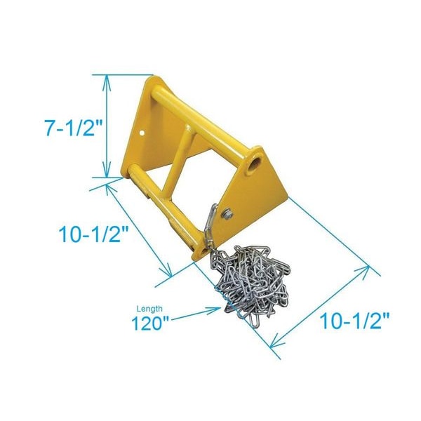 Wheel Chock,Steel,W 10-1/2 In,H 7-1/2 In