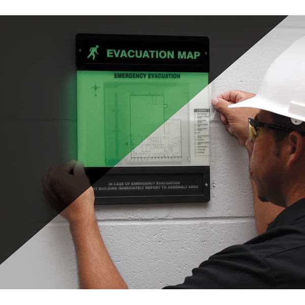 Evacuation Map Holder,11 In. X 17 In.