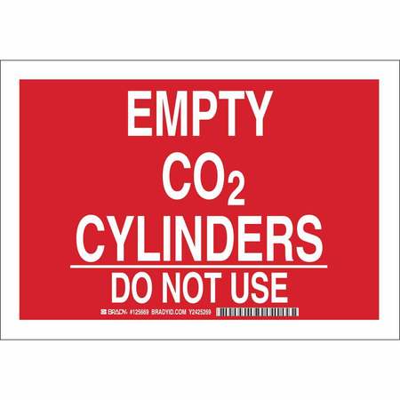 Chemical Sign, 7 in H, 10 in W, Plastic, Rectangle, English, 125668 -  BRADY