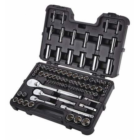 Socket Wrench Set, 1/4 in, 3/8 in, 1/2 in Drive Size, (70) 6-Point, 12-Point, SAE, Metric, 86-Piece -  WESTWARD, 53PN73