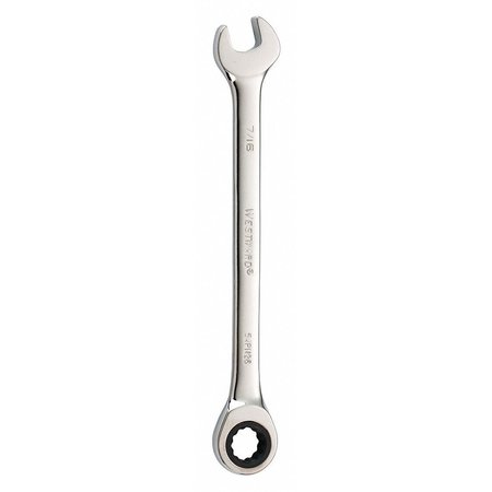 Ratcheting Combination Wrench, SAE, 6 1/2 in Length, 7/16 in Head, 12 Points -  WESTWARD, 54PN26