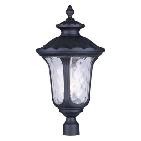 Oxford 3 Light Black Outdoor Post Top Lantern -  LIVEX LIGHTING, 7864-04