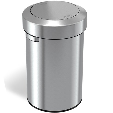 17 Gal Stainless Steel Round Round Swing Top Trash Can, Stainless Ste, Silver -  HLS COMMERCIAL, HLS17FTS