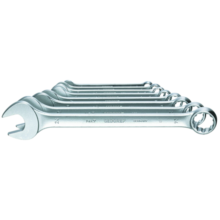 Combination Wrench Set, 8 pcs., 10-24mm, Wrench Head Sizes: 10mm to 24mm -  GEDORE, 7-08