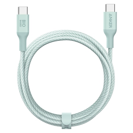 Bio Braided Usb C To Usb C Cable 10ft, Green