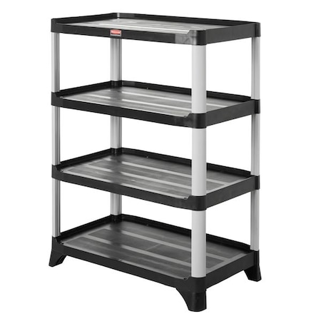 Rubbermaid Shelving, Open, Freestanding, Plastic, 46" FG9T3600BLA