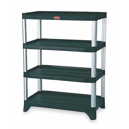 Rubbermaid Shelving, Open, Freestanding, Plastic, 46" FG9T3600BLA