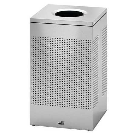 16 Gal Stainless Steel, Rigid Plastic Square Trash Can, Silver -  RUBBERMAID, FGSC14SSPL