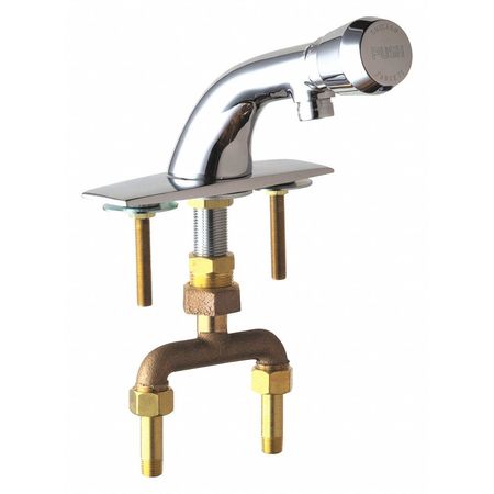 Metering 4"" Mount, 3 Hole Hot And Cold Water Mixing Metering, Chrome plated -  CHICAGO FAUCET, 844-E12-665PSHABCP