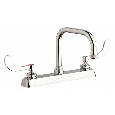 Dual-Handle 8"" Mount, Hot And Cold Water Washboard Sink Faucet, Chrome plated -  CHICAGO FAUCET, W8D-DB6AE1-317ABCP