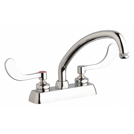 Dual-Handle 4'' Mount, Hot And Cold Water Washboard Sink Faucet, Chrome plated -  CHICAGO FAUCET, W4D-L9E1-317ABCP