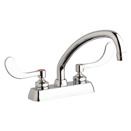Manual 4"" Mount, Hot And Cold Water Washboard Sink Faucet, Chrome plated -  CHICAGO FAUCET, W4D-L9E35-317ABCP