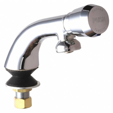Metering Single Hole Mount, 1 Hole Single Inlet Metering Sink Faucet, Chrome plated -  CHICAGO FAUCET, 807-665PSHABCP