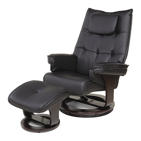 Heated Mssge Chair w/Ottoman,8 Motor,Blk -  RELAXZEN, 60-051005