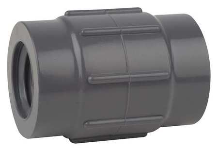 PVC Reducing Coupling, FNPT x FNPT, 1/4 in Pipe Size -  ZORO SELECT, 830-002
