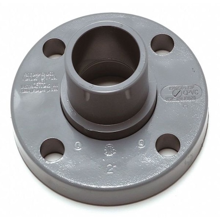 CPVC Flange, Schedule 80, 1-1/2"" Pipe Size, Spigot -  ZORO SELECT, 9856-015