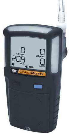 Multi-Gas Detector, 2 Gas, Other Region with 2-Pin UK Plug, CO, H2S, 8 to 13 hr Battery Life, Black -  BW TECHNOLOGIES, XT-00HM-B-OE