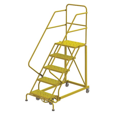 Tri-Arc Rolling Ladder, Steel, Safety Angle, 5-Step KDEC105246-Y | Zoro.com