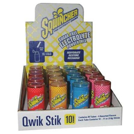 Sqwincher Sugar Free Sports Drink Mix Powder 0.11 oz., Assorted Flavors