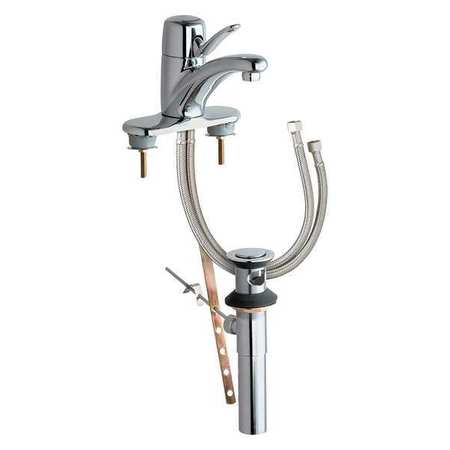 Manual 4"" Mount, 3 Hole Low Arc Bathroom Faucet, Chrome plated -  CHICAGO FAUCET, 2201-4ABCP