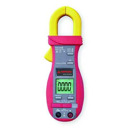 Clamp Meter, LCD, 600 A, 1.0 in (25 mm) Jaw Capacity, Cat III 600V Safety Rating -  AMPROBE, ACD-10 PLUS