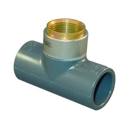 CPVC Reducing Tee, Schedule 80, 3/4"" x 3/4"" x 1/2"" Pipe Size, FNPT x Socket -  ZORO SELECT, 802-101CBR