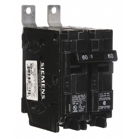 Siemens 2P Standard Bolt On Circuit Breaker 60A 120/240VAC B260 | Zoro.com